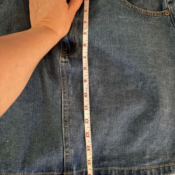 Forever 21 Denim Mini skirt with rainbow waistband. Women’s size 1X - Picture 5 of 6